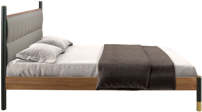 Кровать 7169 из темно-серой экокожи для матраса 150×200