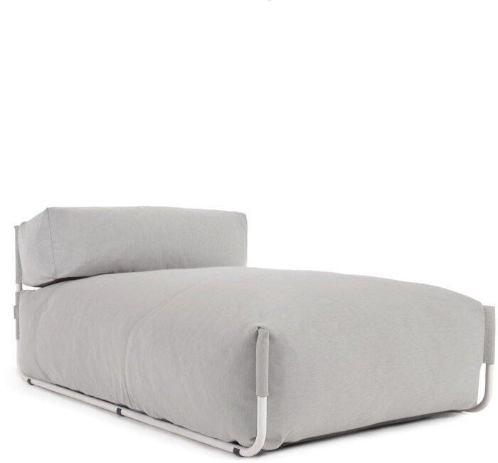 Square пуф-шезлонг со спинкой 165x101см, светло-серый, для садового модульного дивана