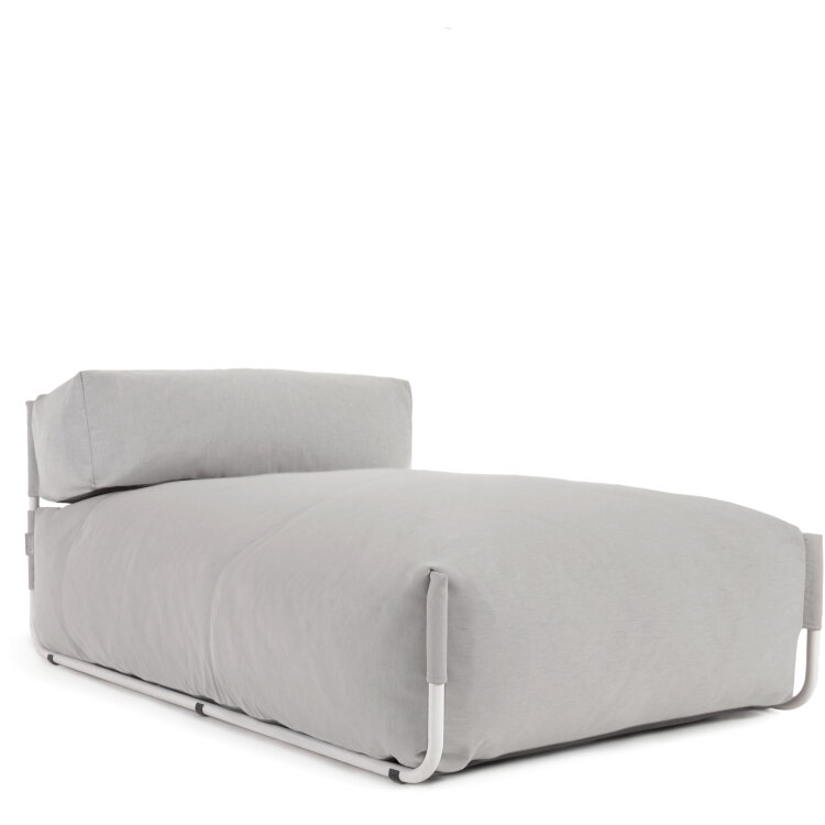 Square пуф-шезлонг со спинкой 165x101см, светло-серый, для садового модульного дивана