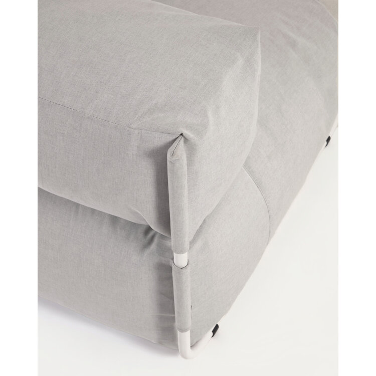 Square пуф-шезлонг со спинкой 165x101см, светло-серый, для садового модульного дивана