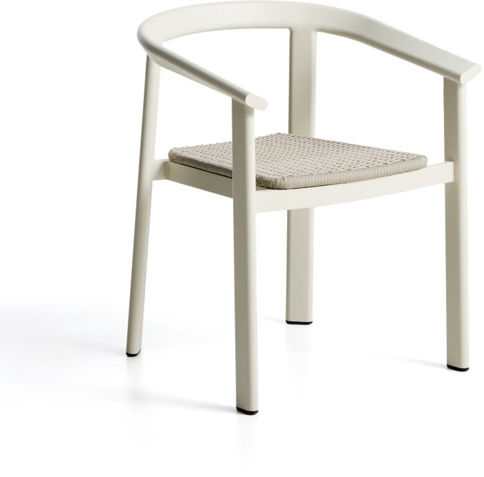 Уличный стул Erice из алюминия и шнура цвета экрю