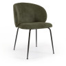 Стул Minna из зеленого бархата на стальных ножках с черной отделкой