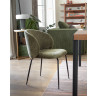 Стул Minna из зеленого бархата на стальных ножках с черной отделкой