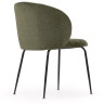 Стул Minna из зеленого бархата на стальных ножках с черной отделкой