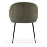 Стул Minna из зеленого бархата на стальных ножках с черной отделкой