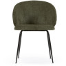Стул Minna из зеленого бархата на стальных ножках с черной отделкой