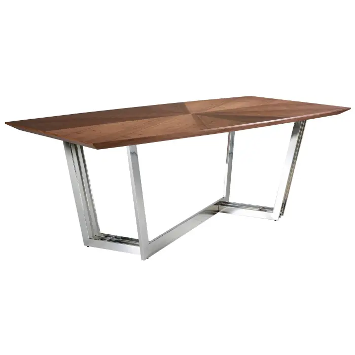 Обеденный стол MI2003T /1097 из орехового дерева и хромированной стали