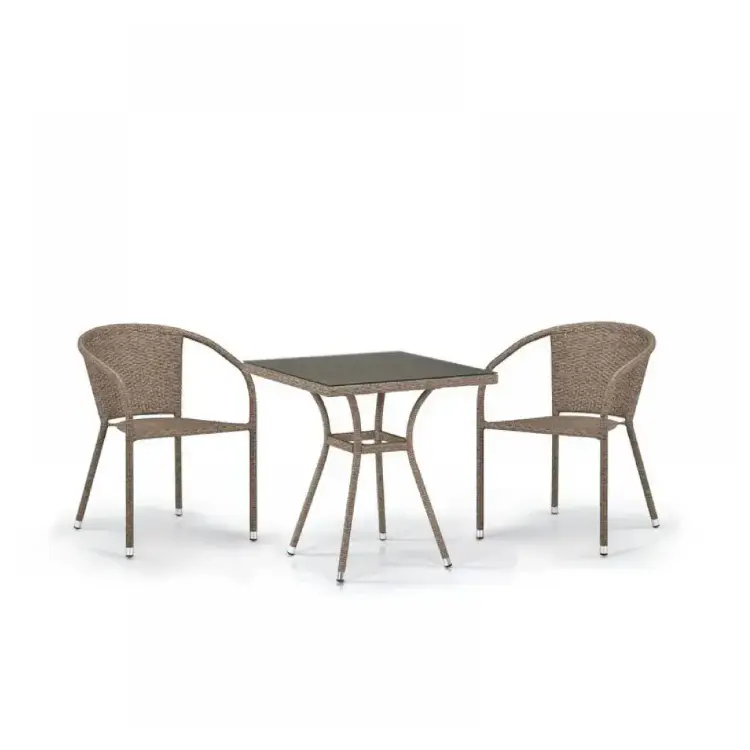 Комплект плетеной мебели T282BNT/Y137C-W56 Light brown 2Pcs