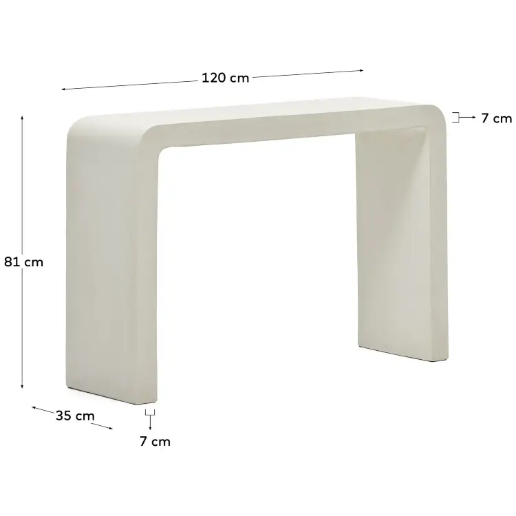 Aiguablava Консоль из белого цемента 120 x 80 см