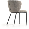 Стул Ciselia из светло-серой ткани букле и черными металлическими ножками
