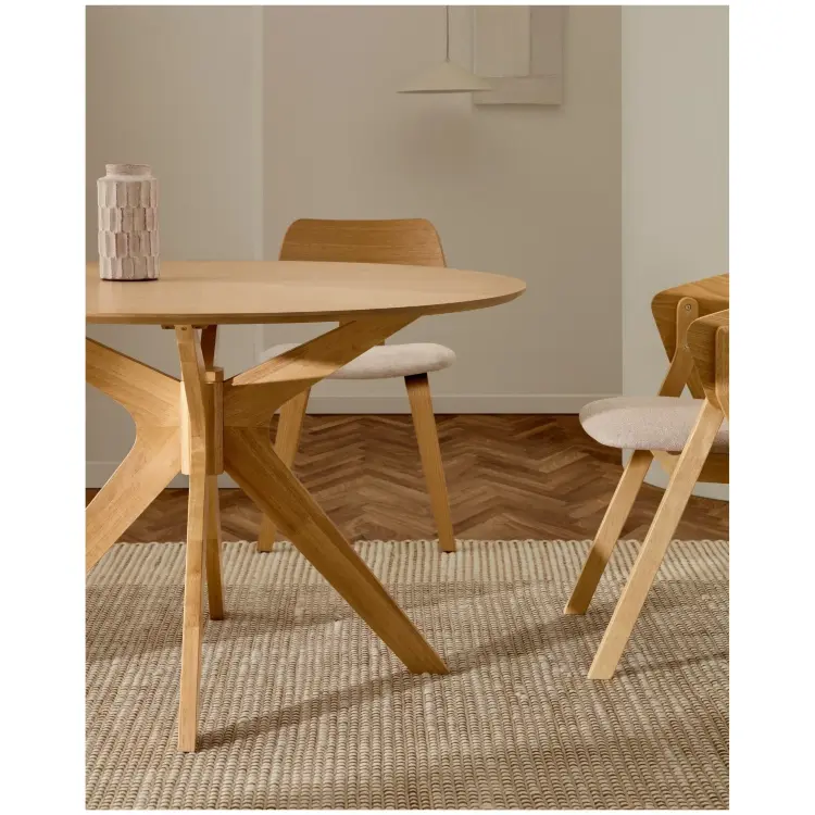 Круглый стол Naanim из дубового шпона Ø 120 см