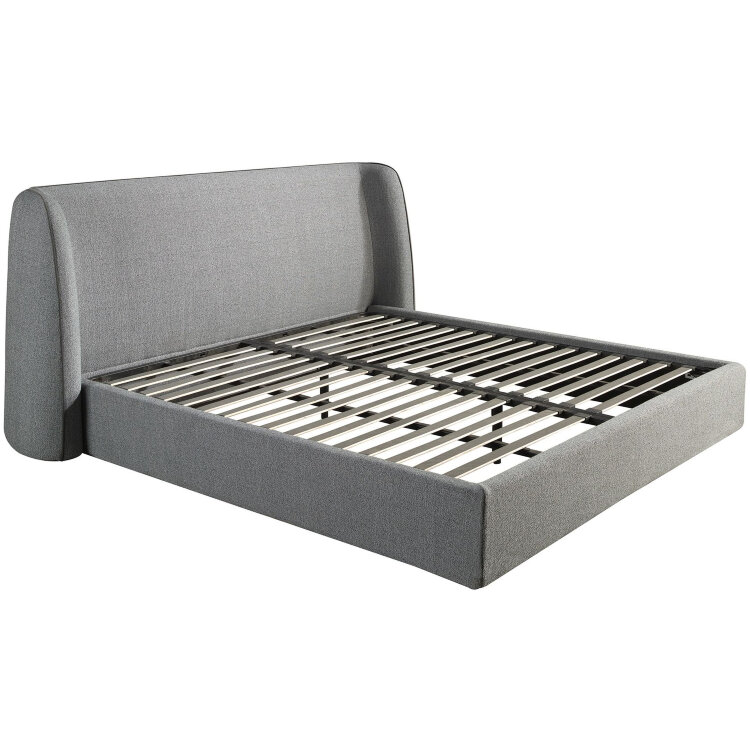 Кровать 7145 из темно-серой ткани