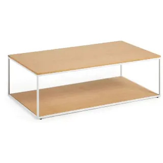 Yoana Журнальный столик из шпона дуба и белого металла 110 x 60 см