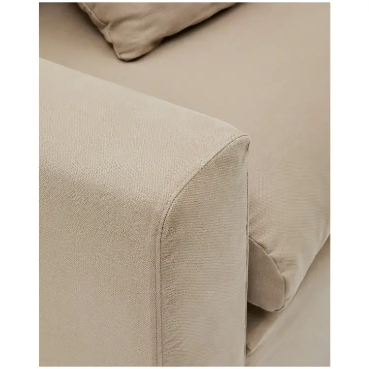 Nora Диван 3-х местный со съемным чехлом серо-коричневый из льна и хлопка