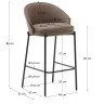 Стул полубарный Eamy из коричневой экокожи, ясеневого шпона с отделкой под орех и черного металла