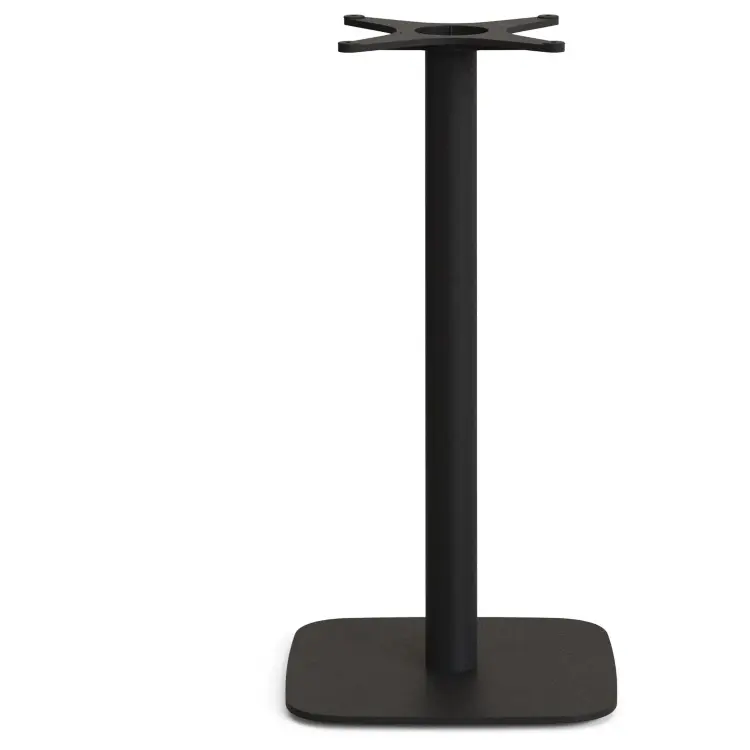 Высокий барный стол Saura черный со столешницей из акации