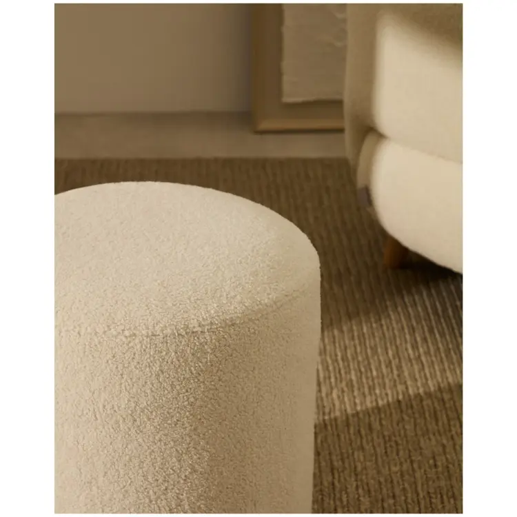 Kaeli Пуф для ног со съемным чехлом из ткани букле цвета экрю