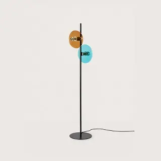 Торшер Ohlala 2L черный со стеклянными дисками 1223 Ø 25 см