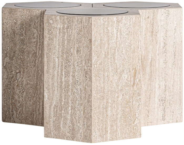 Журнальный столик Thiennes 36123 из травертина