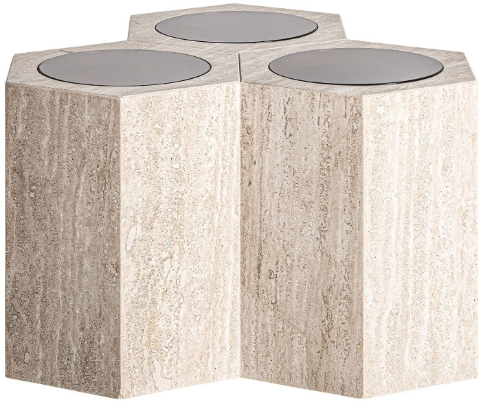 Журнальный столик Thiennes 36123 из травертина