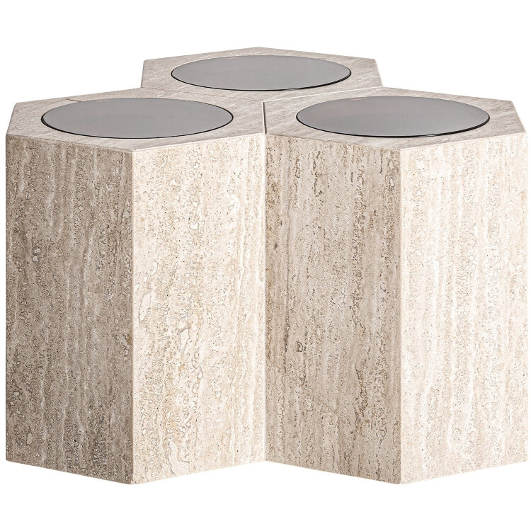 Журнальный столик Thiennes 36123 из травертина