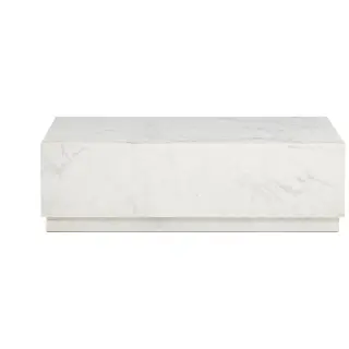 Журнальный столик Sorein из белого мрамора 100 x 50 см