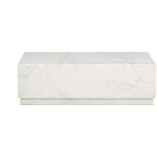 Журнальный столик Sorein из белого мрамора 100 x 50 см