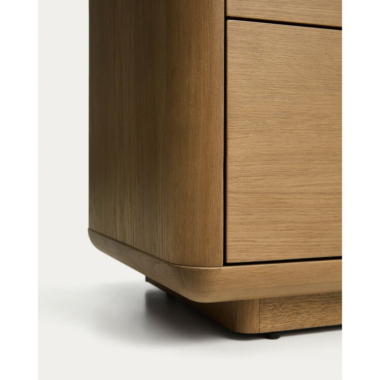 Прикроватная тумбочка Arelida из дуба со светло-коричневой отделкой, 65 x 50 см