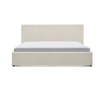 Кровать Nahiri бежевого цвета из шенилла с ящиком для хранения 160 x 200 см