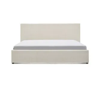 Кровать Nahiri бежевого цвета из шенилла с ящиком для хранения 160 x 200 см