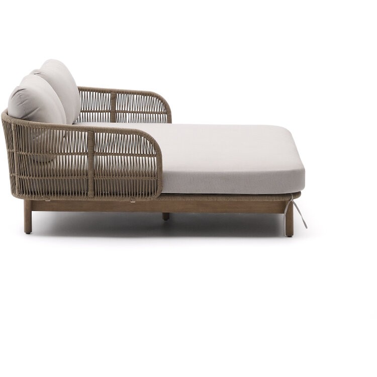 Двухместный шезлонг Catalina из бежевого шнура и массива акации