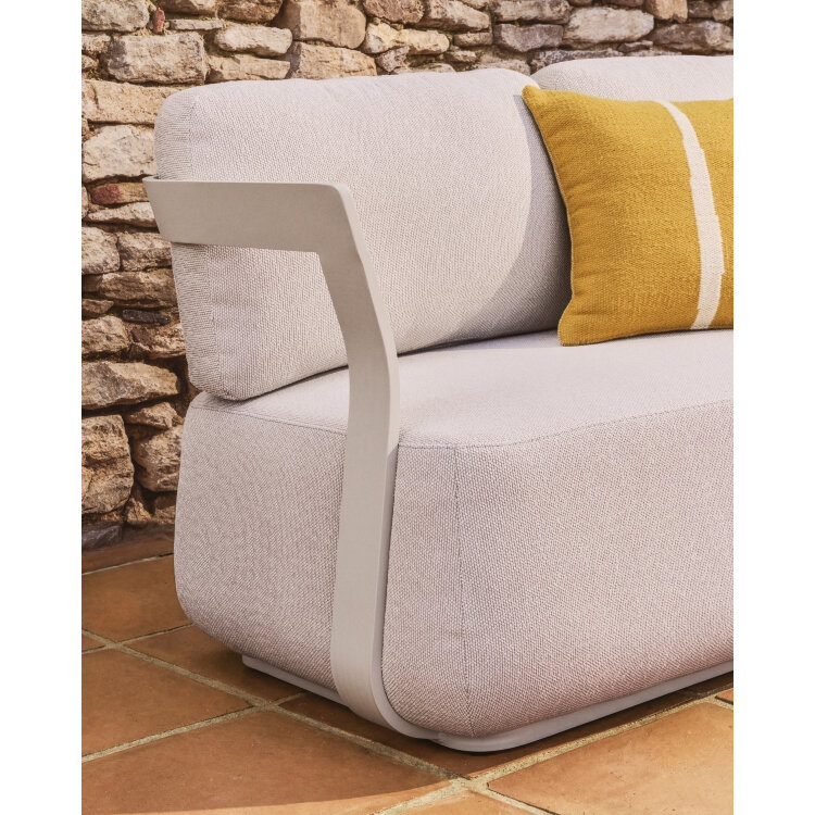 Уличный 3-х местный диван Tamaris из алюминия цвета экрю, 217 см