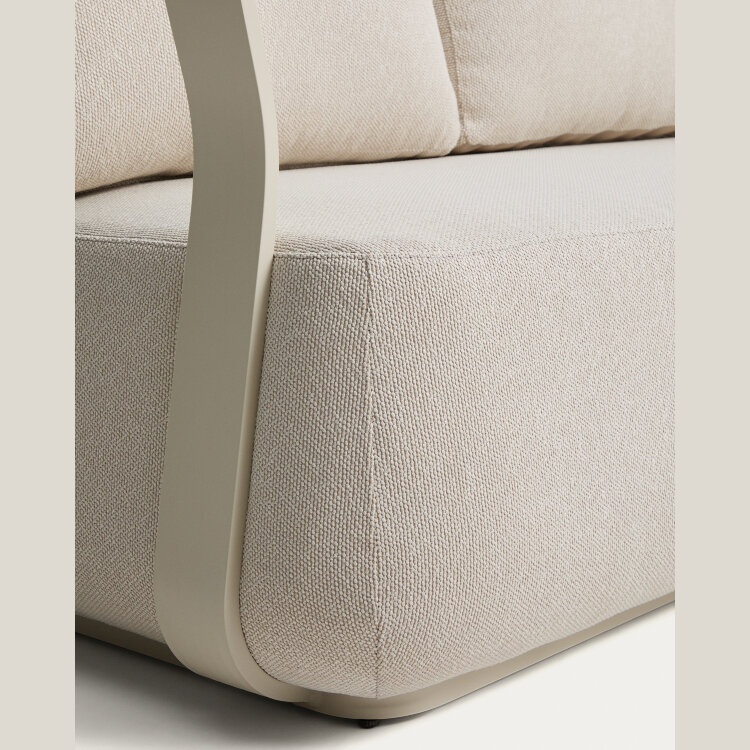 Уличный 3-х местный диван Tamaris из алюминия цвета экрю, 217 см