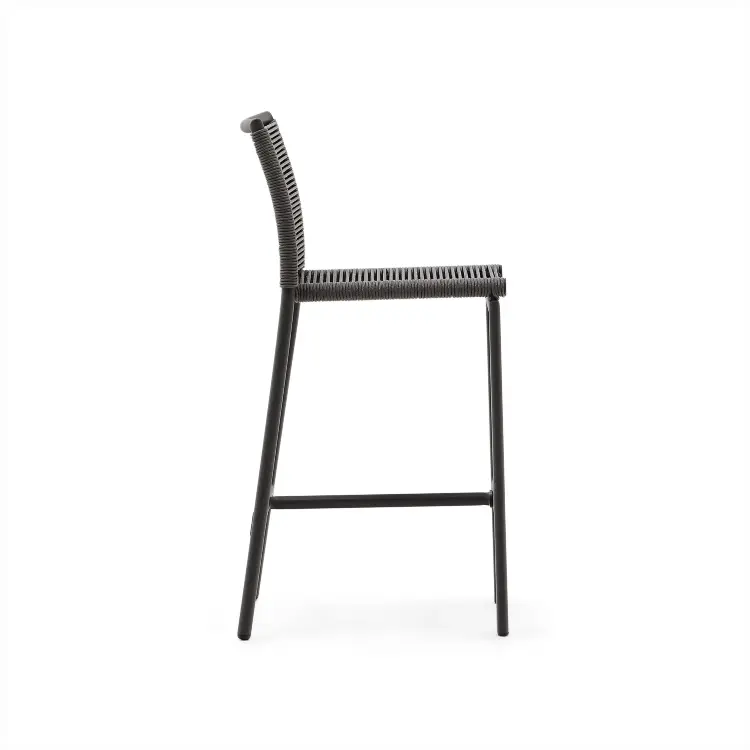 Садовый полубарный стул Culip из веревки и серого алюминия, 65 см