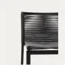 Садовый полубарный стул Culip из веревки и серого алюминия, 65 см