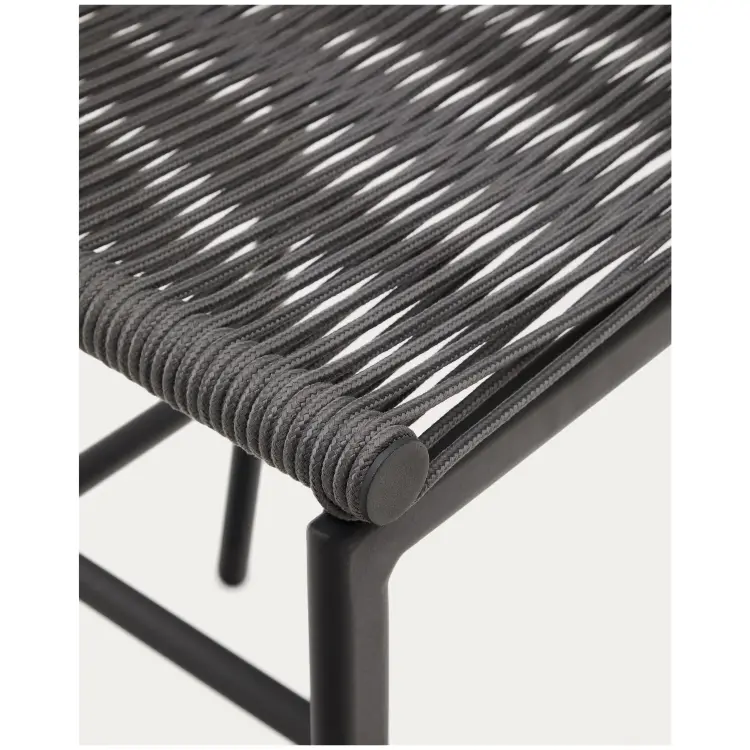 Садовый полубарный стул Culip из веревки и серого алюминия, 65 см