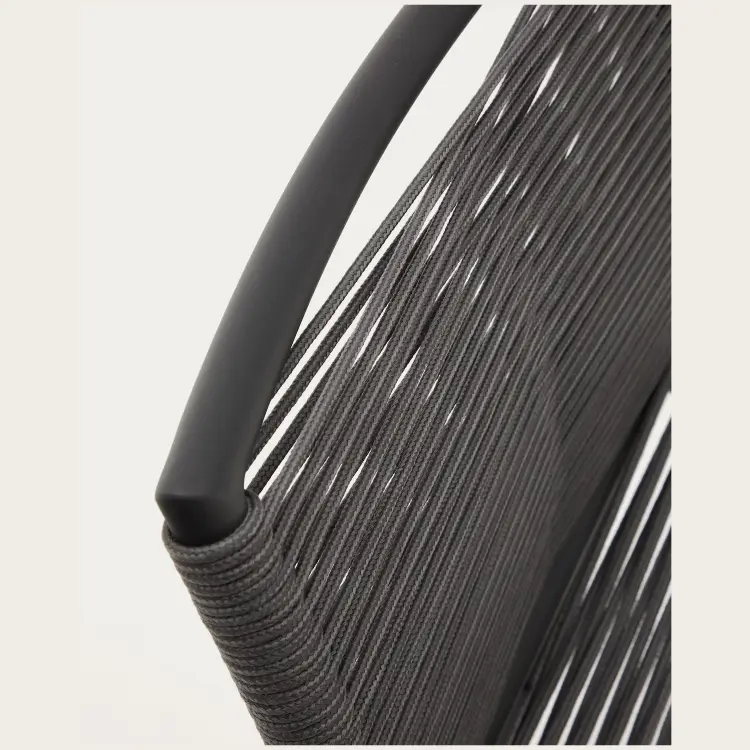 Садовый полубарный стул Culip из веревки и серого алюминия, 65 см