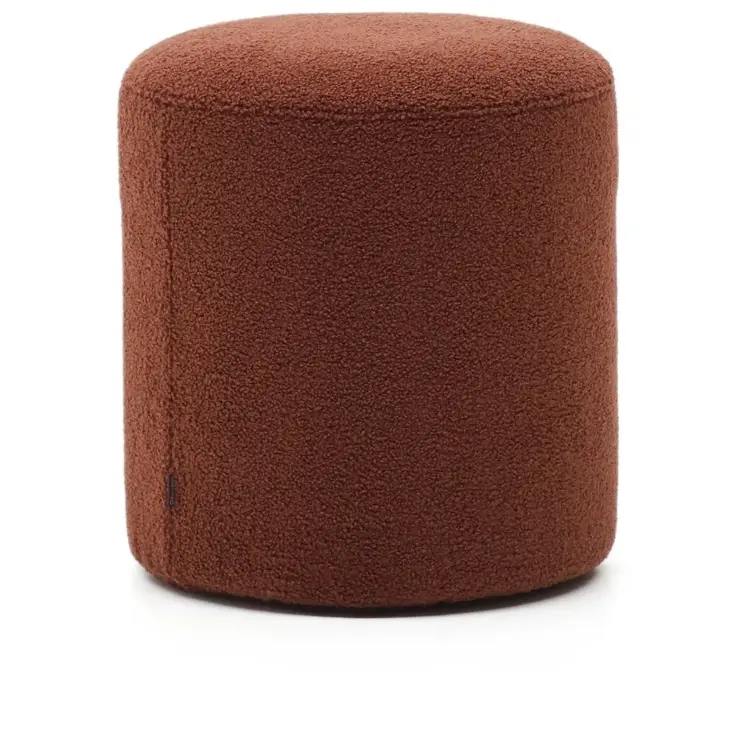 Kaeli Пуф для ног со съемным чехлом из терракотового букле Ø 43