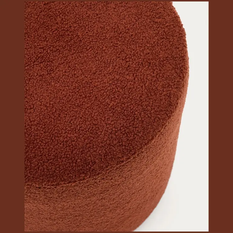 Kaeli Пуф для ног со съемным чехлом из терракотового букле Ø 43