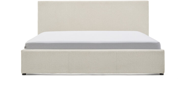 Кровать Nahiri бежевого цвета из шенилла с ящиком для хранения 150 x 200 см