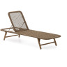 Шезлонг Dandara со стальной конструкцией, бежевым шнуром и ножками из 100% массива акации