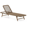 Шезлонг Dandara со стальной конструкцией, бежевым шнуром и ножками из 100% массива акации