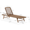 Шезлонг Dandara со стальной конструкцией, бежевым шнуром и ножками из 100% массива акации