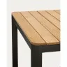 Bona Уличный стол из алюминия в черной отделке и тикового дерева 200 x 100 см