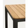 Bona Уличный стол из алюминия в черной отделке и тикового дерева 200 x 100 см