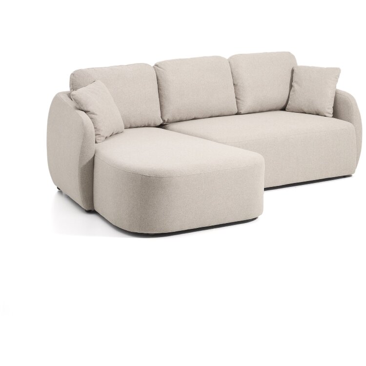 Трехместный диван-кровать Laira с левым шезлонгом из бежевого шенилла 246 см