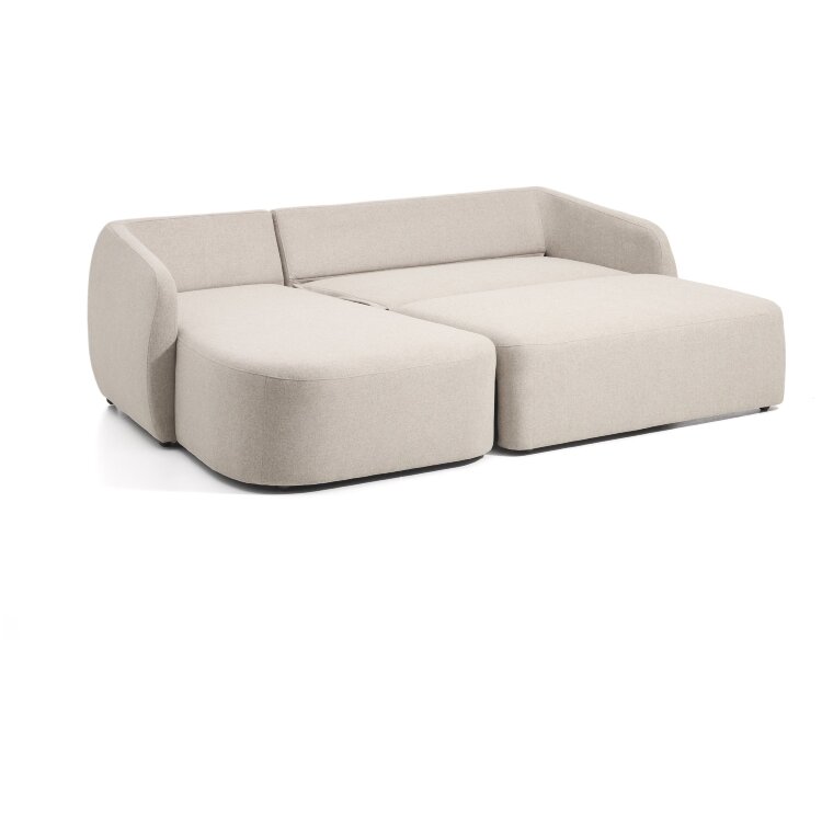 Трехместный диван-кровать Laira с левым шезлонгом из бежевого шенилла 246 см