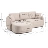 Трехместный диван-кровать Laira с левым шезлонгом из бежевого шенилла 246 см