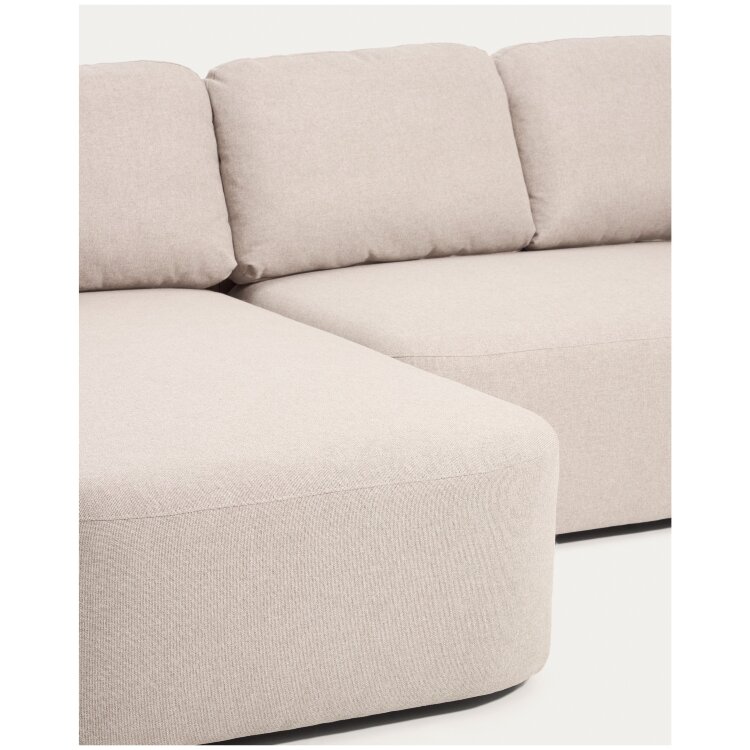 Трехместный диван-кровать Laira с левым шезлонгом из бежевого шенилла 246 см