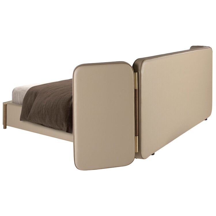 Кровать 7218 из экокожи цвета норки для матраса 180 х 200 см